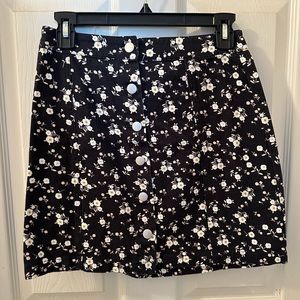 Black floral button up skirt from Francesca’s. Size small